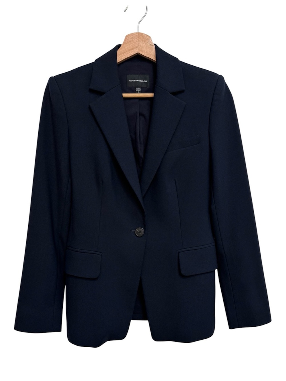 Club Monaco Notch Collar Wool Blend Blazer Women’s Size 2 Career Office Classic